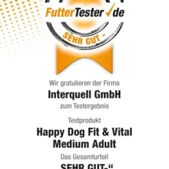 Happy Dog Fit & Vital Adulto Medio 15 Happy Dog Fit & Vital Adulto Medio -Nourriture pour chien Boutique 06 FV MediumAdult Futtertest 636924df5a159 g