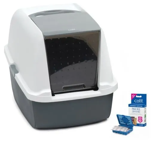 Catit Lettiera Coperta Magic Blue Con Coperchio Retrattile 3 Catit Lettiera Coperta Magic Blue Con Coperchio Retrattile