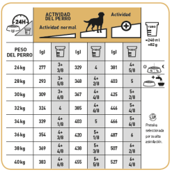 Royal Canin Labrador Retriever Adult Sterilised -Nourriture pour chien Boutique 128927 tabla racionamiento 9 g