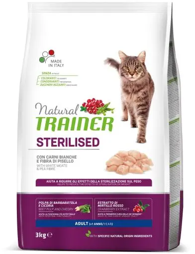 Trainer Cibo Secco Natural Adult Sterilised Di Carne Bianca 3 Trainer Cibo Secco Natural Adult Sterilised Di Carne Bianca